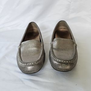 VIONIC Debbie Leather Metallic Slip On Moccasin Loafers Bronze 8,5